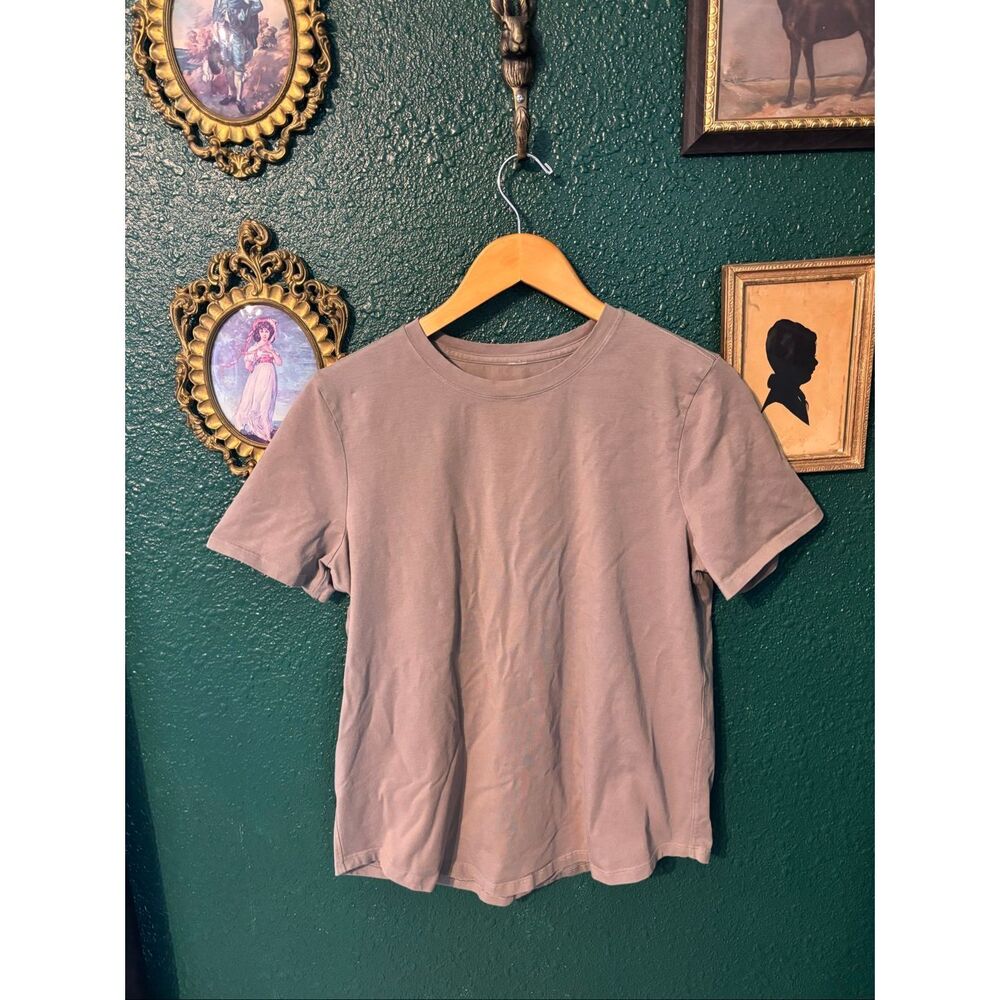 Mens Khaki Green Lululemon Short Sleeve Shirt Size Small